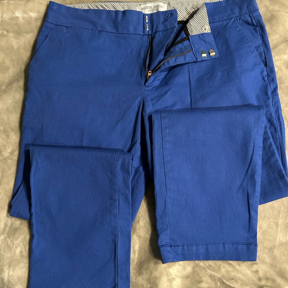Women’s Bright Blue Cropped Cotton Pants